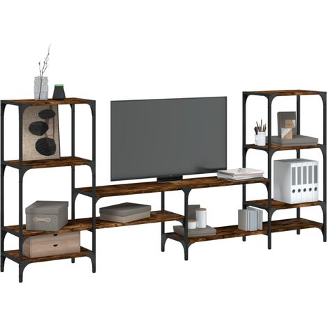 vidaXL Mobile Porta TV Rovere Fumo 206,5x28,5x95 cm Legno