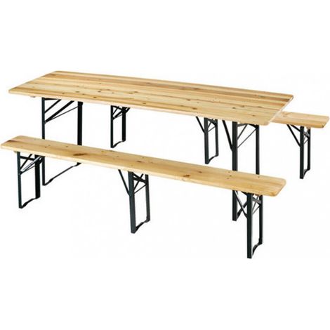 Set tavolo panche pieghevoli 220x70 a 3 gambe mod. Birreria (1/4)