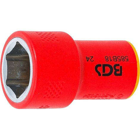 BGS 35878 VDE-Steckschlüssel-Einsatz Sechskant, An trieb Innenvierkant 10 mm (3/8"), SW 18 mm (1/4)