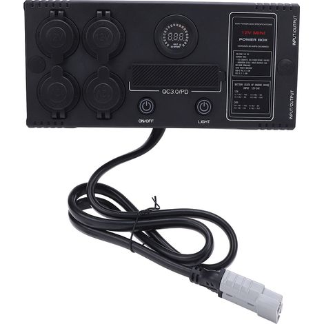 Mini boîtier d'alimentation 12 V, hub de contrôle portable pour distribution de lumière LED avec port Anderson QC 3.0 (1/5)