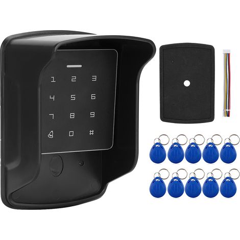 A2 Contrôle d'accès RFID clavier serrure de porte code étanche avec housse et 10 badges (1/5)