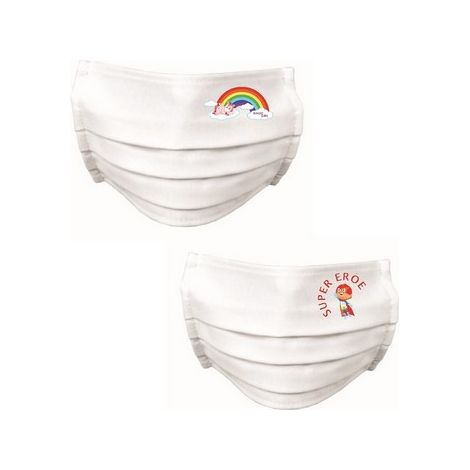 10 PZ MASCHERINE BAMBINI SORRISO FANTASIE MISTE M/F IDROREPELLENTE Misura: Baby Sorriso 3-6 Anni