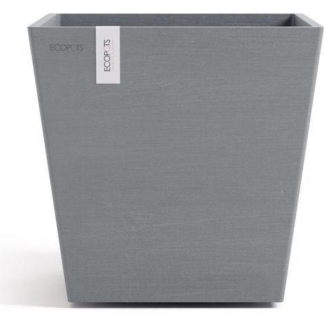 Ecopots Rotterdam 25 + Blumentopf mit Wasserreservoir - L 25 cm x B 25 cm x H 24,6 cm - Innen- und Außenbereich