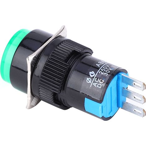 Lot de 5 interrupteurs bouton poussoir auto-verrouillage 3 broches LA16-11Z AB6 A vert accessoire électroménager (1/5)