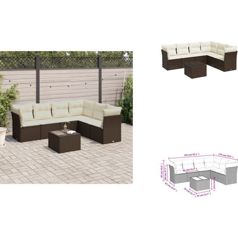 7-tlg. Garten-Sofagarnitur mit Kissen Braun Poly Rattan - Garten Sofagarnitur - Garten Sofagarnituren - Outdoor Sofagarnitur - Sofagarnitur Terrasse