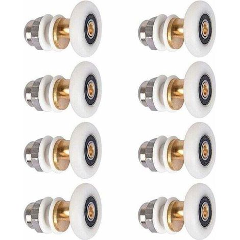 8 pièces 25mm Porte de -DOUche - Rouleau Roulette Roue pour Porte de -DOUche Roulettes Coulissantes Porte Roue de Remplacement pour Rouleau-DOU (1/4)