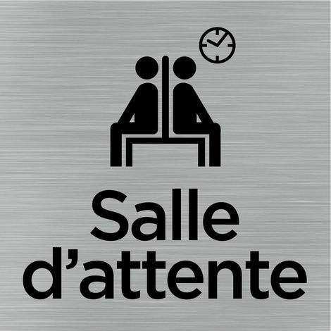 Pictogramme Salle d'attente (Q1035).- Adhésif aspect aluminium brossé - (1/5)