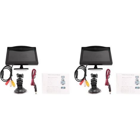 monitor: uno schermo LCD TFT HD da 5 pollici con risoluzione 800x480 e doppia staffa di montaggio per telecamera di retromarcia per auto.