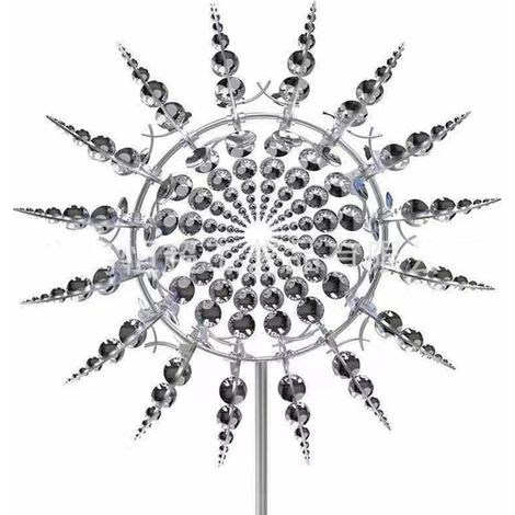 Sculpture Cinétique Éolienne À Vent En Métal Magique Moulin À Vent Avec Le Jardin Avec Jardin En Acier Inoxydable En Plein Air Spinners Pour Terrasse Décoration