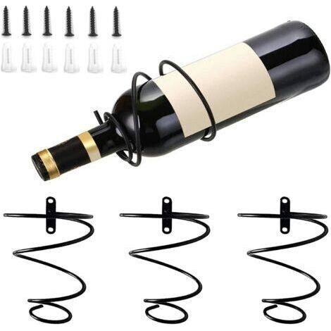 3PCS Casiers à Vin Muraux, Casier à vin Suspendu en Spirale, Présentoir de Bouteille de Boisson de Vin Rouge, pour Bar, Restaurant, Fête, Décoration de la Maison (1/5)