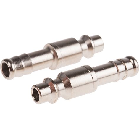 Rs Pro – Raccord rapide pneumatique – Tuyau cannelé mâle 8mm – Laiton nickelé – Pression max 35bar – Pack de 5 unités (1/2)
