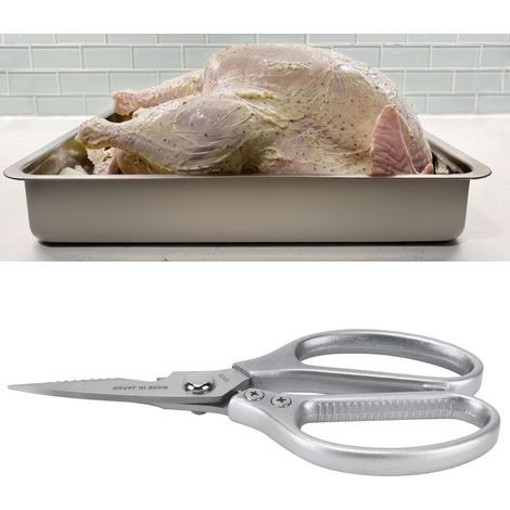 Ciseaux à Volaille Robustes en Acier Inoxydable - Couteaux de Cuisine pour Poulet, Poisson et Barbecue