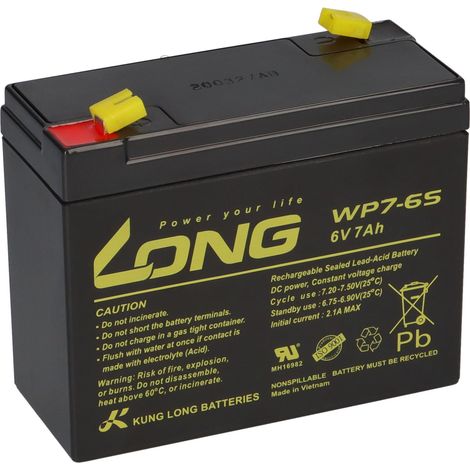 AGM BLEI AKKU BATTERIE 6V 7Ah WP7-6S kompatibel für USV BLEIGEL GEL + LADEGERÄT (1/5)