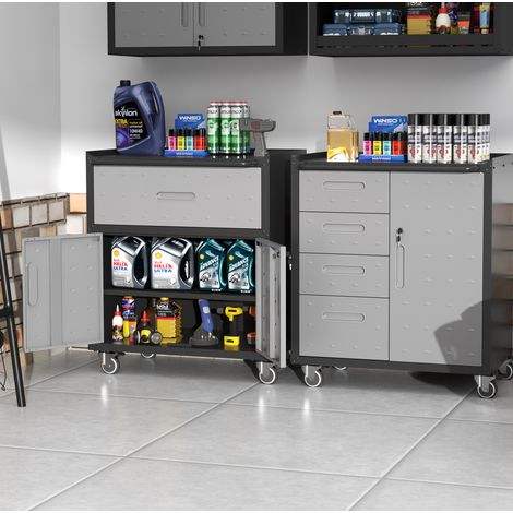 Mueble móvil para herramientas 75 x 42 x 87,9 cm de metal negro y gris DESVIAE (1/5)