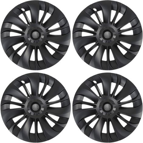 Eosnow 4 pièces enjoliveurs de roue noir mat élégant Durable résistant à l'usure roues jante couverture remplacement pour Tesla modèle Y-DOU