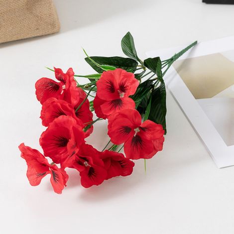 Fleurs Artificielles - Pensée - En Tissu - Pour Décoration Intérieure Et Extérieure - Centre De Table Mariage Jardin Cuisine - Lot De 1 (1/5)