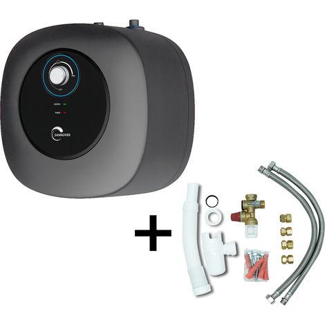 Chauffe Eau Electrique ADROS 15L Sous Evier Sannover + Kit d'Installation Complet NF
