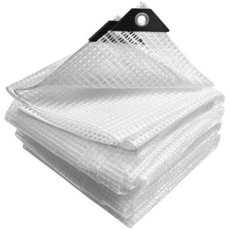 Bâche transparente blanche 3 x 5 m adaptée à la couverture des serres de jardin extérieures avec protection UV (1/5)
