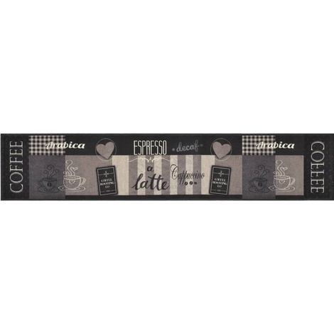 Tapis de cuisine,Tapis de sol lavable impression café noir 60x300 cm velours CFW654038 (1/5)
