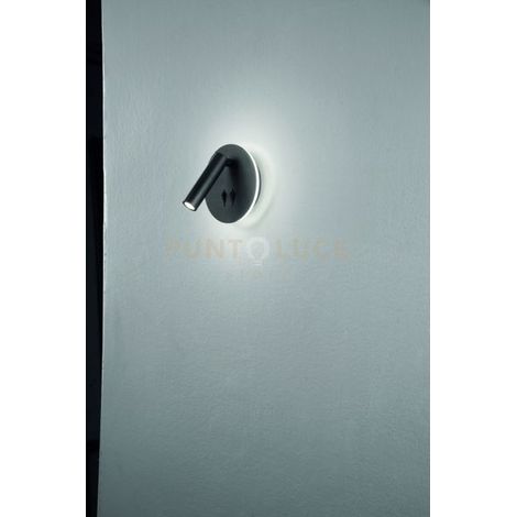 APPLIQUE SELLA TONDO NERO LED 3000K 730LM 9W ORIENTABILE D.13CM