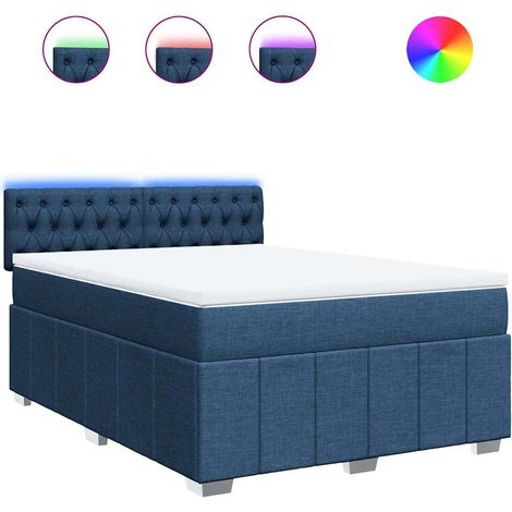 Maison Exclusive - Giroletto a Molle con Materasso Blu 140x190 cm in Tessuto (1/5)