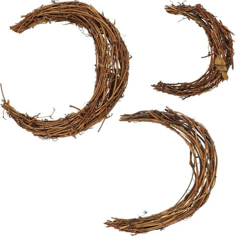 de 3 couronnes en rotin en forme de lune anneau de couronne (1/5)