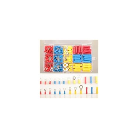 258 conectores de anillo de crimpado, 12 tipos de conectores de anillo de crimpado, terminales de crimpado aislados para conectores de cables eléctricos - Crezuo