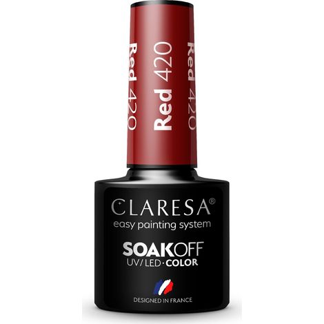 Esmalte de uñas híbrido Claresa rojo n.° 420, 5 g