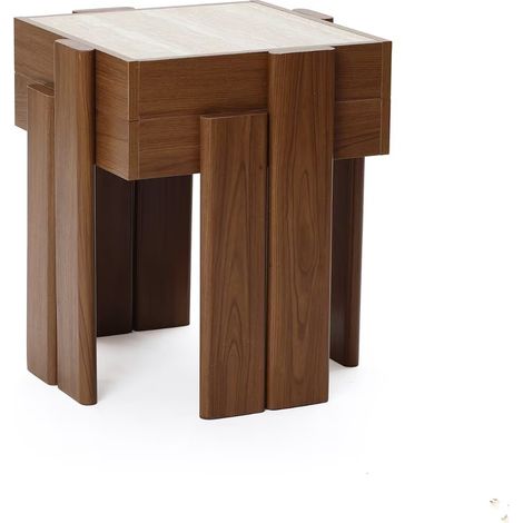 Moderner Beistelltisch, Braun - Vielseitiger Telefontisch & Nachttisch mit platzsparendem Design aus MDF 45x45x50 cm (1/5)