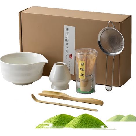 FLITI Traditional Matcha Kit - Complete Set with Handmade Bowl, Bamboo Whisk, Sifter and Spoon - Ideal for Preparing Tea and Latte (1/5)