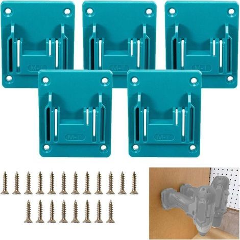 Lot de 5 supports de perceuse pour Makita 18V Li-ion – Plastique ABS robuste – Fixation murale avec 20 vis – Gestion efficace des outils (1/5)
