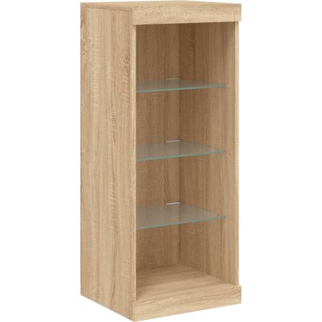 Credenza buffet cassettiera mobile contenitore organizer cucina soggiorno soggiorno con luci a LED sonoma 41 x 37 x 100 cm marrone 020029958