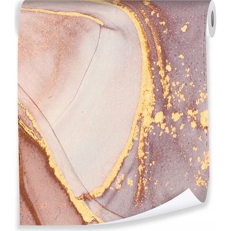 Papier peint imitation marbre doré, décoration murale luxueuse pour le salon – rouleau 0,5 x 10 m, intissé Wallarena