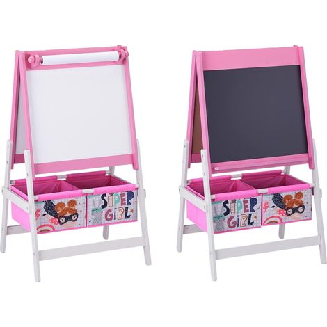 Cavalletto da Disegno GINGER HOME SUPER GIRL 3 in 1, Lavagna Nera, Bianca e Rotolo di Carta (1/5)