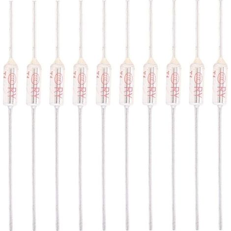 10 Pièces Fusibles Thermiques 10A 250V, Coupure de Fusible Thermique à Coque Métallique, Fusible de Température(192°C)