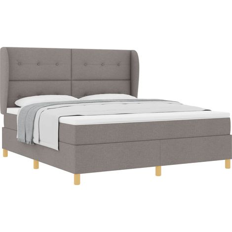 Maison Exclusive - Boxspringbett mit Kopfteil Taupe 200 x 180 cm (1/5)
