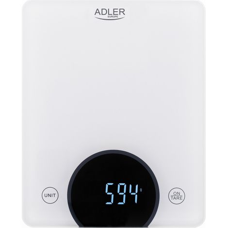 Balanza de cocina Adler AD 3173 blanca de hasta 10 kg.