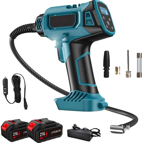Pompa ad aria senza fili, display digitale, alte prestazioni, 2 set di batterie (1/2)