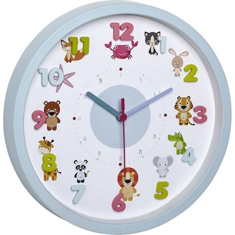 TFA Dostmann Little Animals Quarzo Orologio da parete 30.9 cm x 4.4 cm Azzurro (1/2)