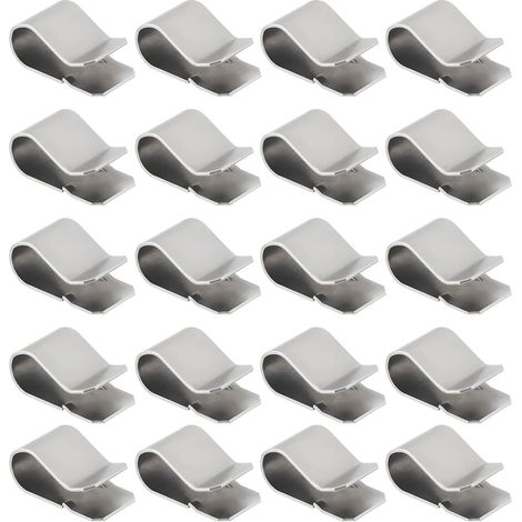 Lot de 30 Clips de Fixation en Acier Inoxydable pour Tige de Lumière Clip à Ressort pour Grille Clip en U 21,4 X 12 Mm Ton Argent pour Tuyau de 3,5 Mm (1/5)