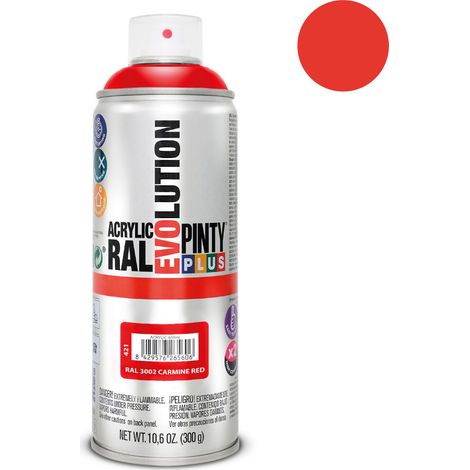 Pintura Spray PintyPlus Evolution RAL 3002 Rojo Carmín 520cc
