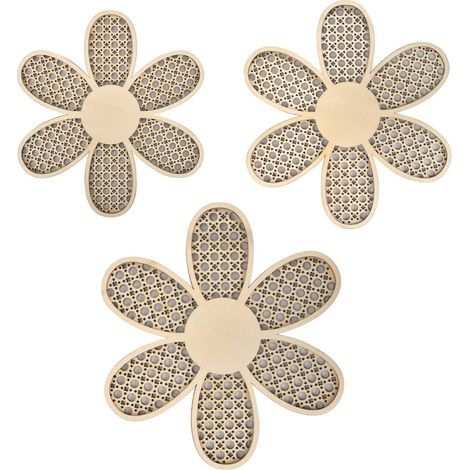 3 Décoration Murale Bohème En Forme De Marguerite,Décoration Murale Daisy,Boho Daisy Décoration Murale en Bois,Décoration Murale Boho Daisy (1/4)