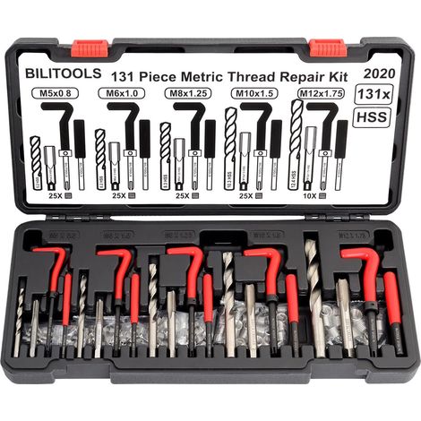 Kit Réparation Filetage M5-M12 131 Pièces (1/5)