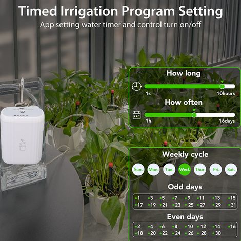 Arroseur automatique pour plantes avec contrôle par application WiFi, système d'auto-arrosage intérieur, kit d'irrigation goutte à goutte automatique pour plantes de jardin intérieur (1/4)