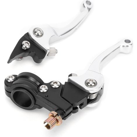 22 mm klappbarer Kupplungs- und Bremshebel, korrosionsbeständig, für Offroad-Motorräder, Quads und ATVs, silberfarben, robust für den Offroad-Einsatz. (1/5)