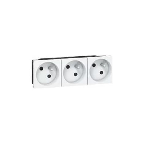 Legrand 077143 - Prog Mosaic multi-support socket - 3x2P+E at 45° - auto terminals - 6 mod - white