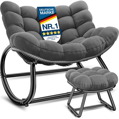 KESSER® Sillón balancín interior/exterior, 120 kg - XXL Chillexer Pro, antracita (1/5)