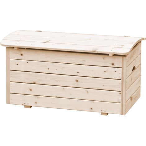 Cassapanca legno bambini - Scatola da esterno in legno da giardino 80 x 50 x A47 cm - Portagiochi bambini - interno ed esterno Timbela M034-1 (1/5)
