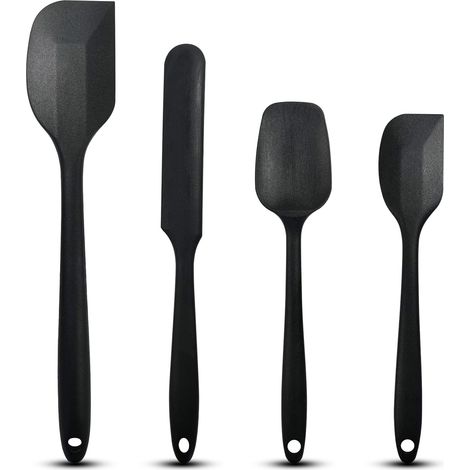 Lntyq 4 pcs Spatules professionnelles en silicone, spatules de cuisine différentes tailles. Cuillère spatules pour pâtisseries. Set spatule pour gâteaux. Léchoirs en silicone, convient au lave-vaissel