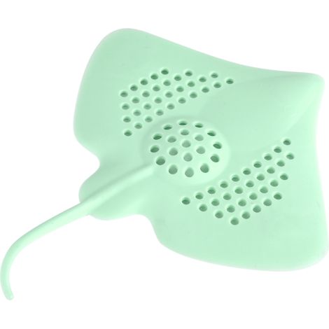Passoire En Silicone Forme Poisson Pour Évier - Filtre Cheveux Et Déchets - Cuisine Salle De Bain - Vert - 1 Pièce (1/5)